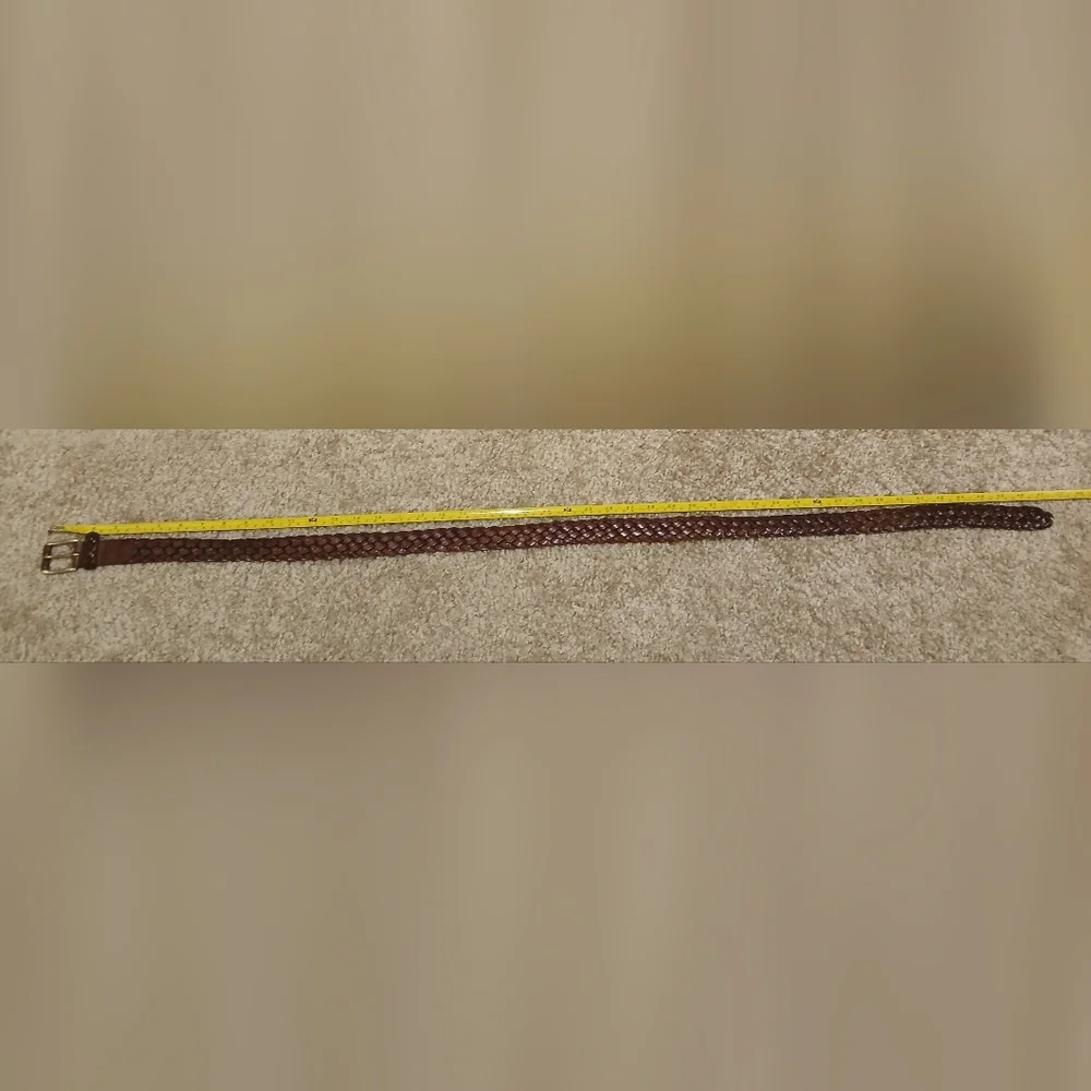Men's Roundtree & Yorke‎ Brown Leather Braided Belt